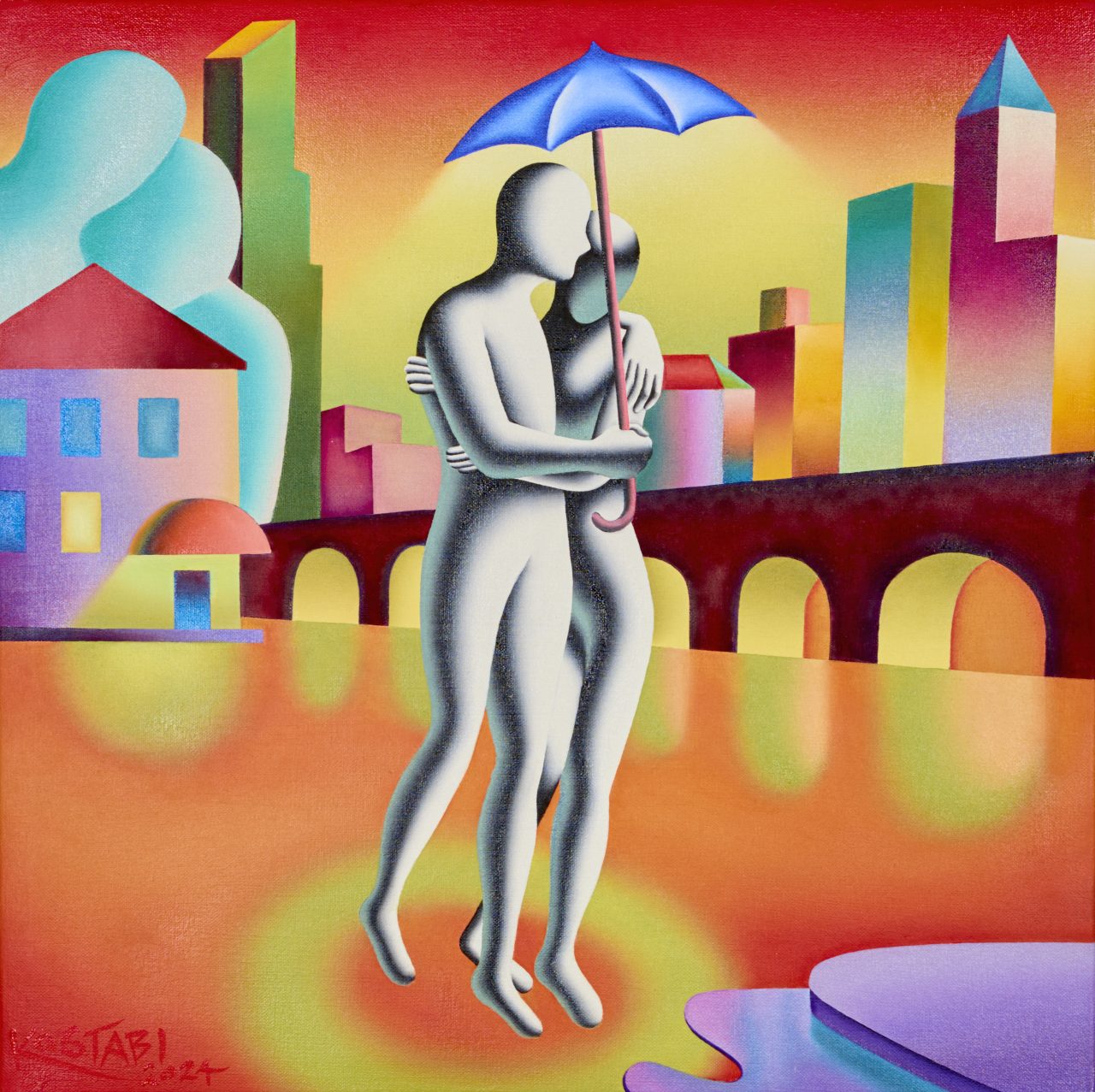 I Foulard di Maurizio Tonti esposti in occasione della mostra su Mark Kostabi