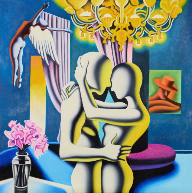 I Foulard di Maurizio Tonti esposti in occasione della mostra su Mark Kostabi 2