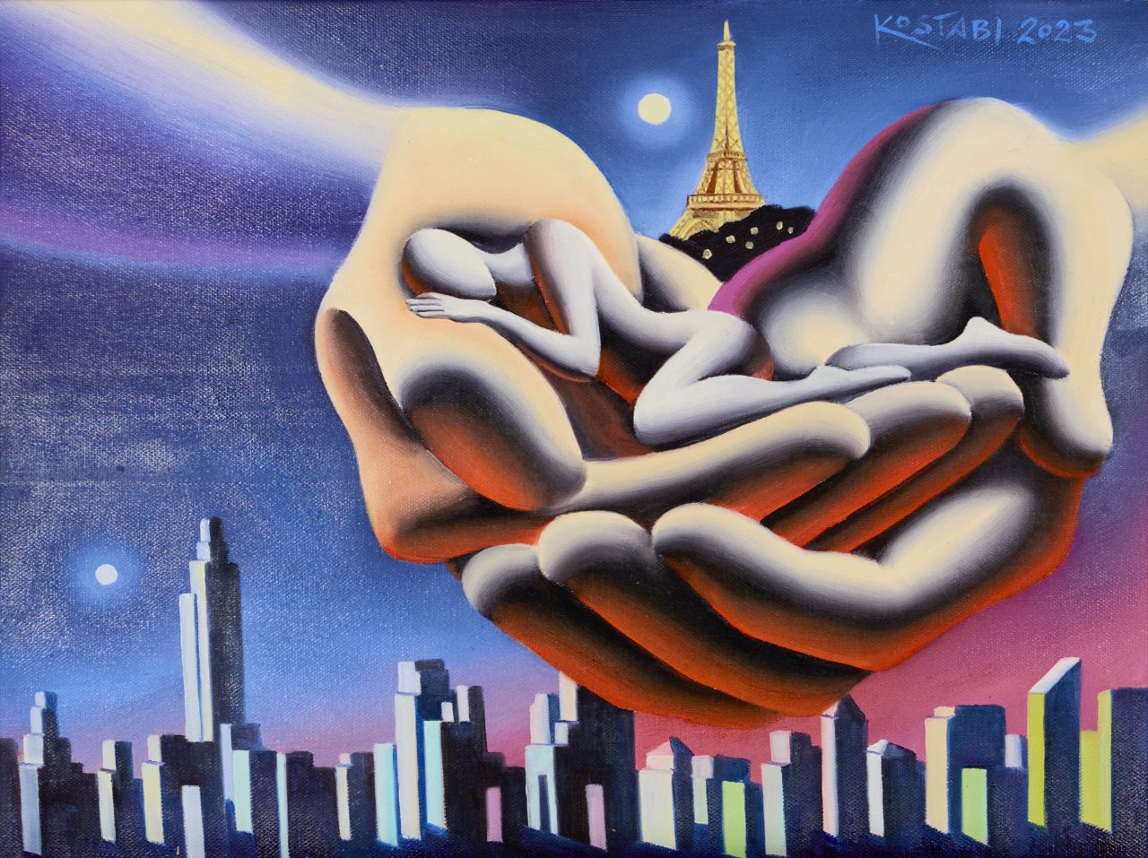 I Foulard di Maurizio Tonti esposti in occasione della mostra su Mark Kostabi jpg